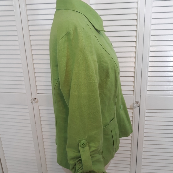 Charter club linen button down shirt top med *C7 - Picture 5 of 6